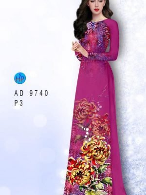 Vải áo dài hoa cúc cẩm AD 9740 33