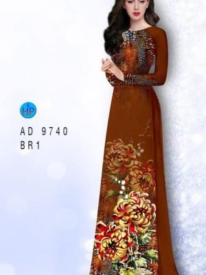 Vải áo dài hoa cúc cẩm AD 9740 34