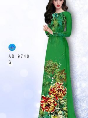 Vải áo dài hoa cúc cẩm AD 9740 19
