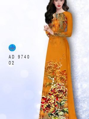 Vải áo dài hoa cúc cẩm AD 9740 23