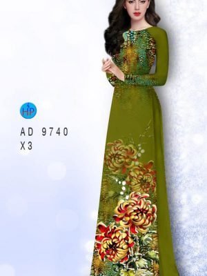 Vải áo dài hoa cúc cẩm AD 9740 32
