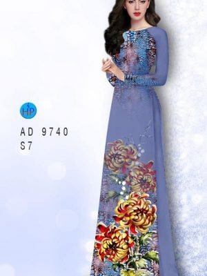 Vải áo dài hoa cúc cẩm AD 9740 35