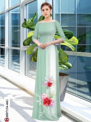 vai ao dai hoa hong co truyen gia tot 19842