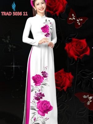 Vải áo dài hoa hồng AD TRAD 5036 12