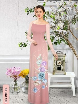 vai ao dai hoa hong rat duyen da dang 125398