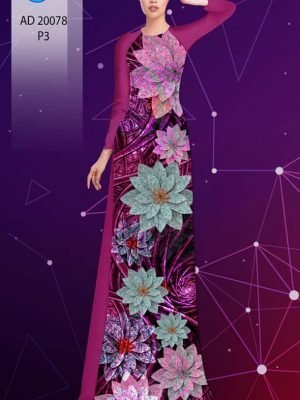 vai ao dai hoa in 3d dang ngoc da dang 3546