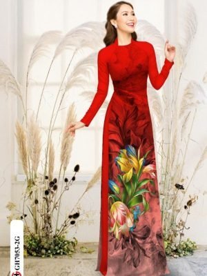 Vải áo dài hoa in 3D AD GH7053 29