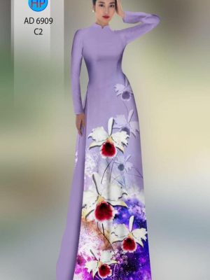 Vải áo dài hoa lan AD 6909 30