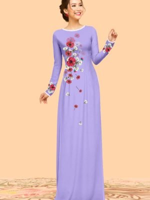 Vải áo dài hoa in 3D AD TED a4755 14