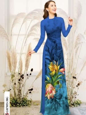 Vải áo dài hoa in 3D AD GH7053 21