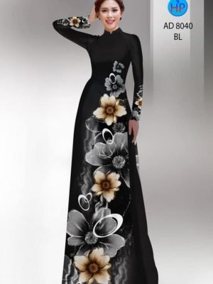 Vải áo dài hoa in 3D AD 8040 19