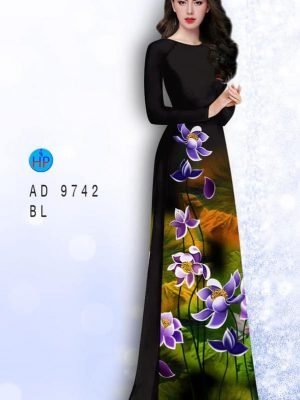 Vải áo dài hoa lan AD 9742 34
