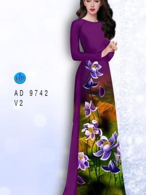 Vải áo dài hoa lan AD 9742 22