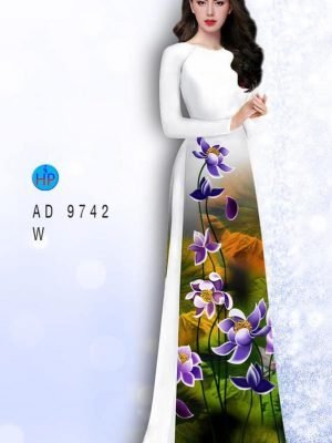 Vải áo dài hoa lan AD 9742 27
