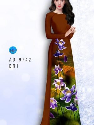 Vải áo dài hoa lan AD 9742 19