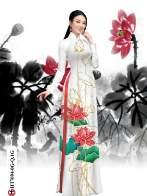 vai ao dai hoa sen rat duyen duoc chon nhieu 336112