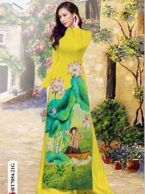 vai ao dai hoa sen ton dang ngoc mau moi 822188