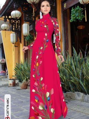 vai ao dai hoa tulip ton dang ngoc long lanh 165280