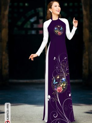 Vải áo dài hoa in 3D AD GH5121 24