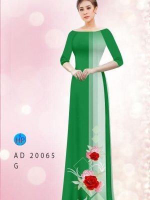 vai ao dai hoa hong gia re phong cach 9525