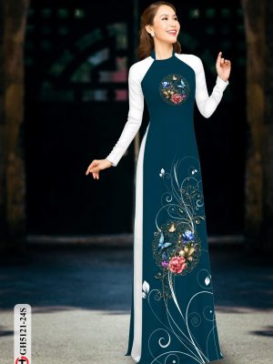 Vải áo dài hoa in 3D AD GH5121 18