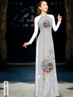 Vải áo dài hoa in 3D AD GH5121 25
