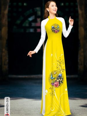 Vải áo dài hoa in 3D AD GH5121 20