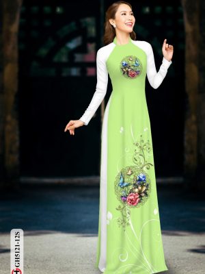 Vải áo dài hoa in 3D AD GH5121 21