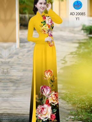 vai ao dai hoa hong va hoa tulip gia re gia tot 15153