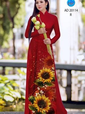 vai ao dai hoa huong duong dang ngoc mau moi 202813