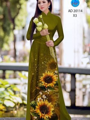 vai ao dai hoa huong duong rat re mau moi 1628150