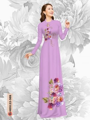 Vải áo dài hoa in 3D AD HD5122 25