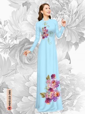 Vải áo dài hoa in 3D AD HD5122 19