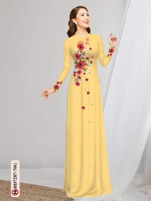 Vải áo dài hoa in 3D AD HT7287 19