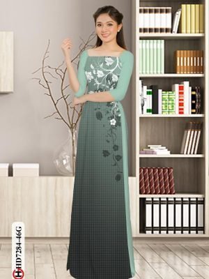 Vải áo dài hoa in 3D AD HD7284 23