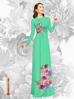 Vải áo dài hoa in 3D AD HD5122 17