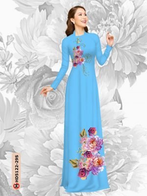 Vải áo dài hoa in 3D AD HD5122 21