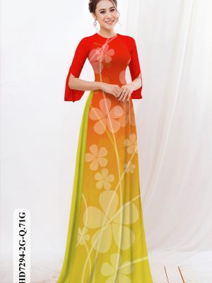 Vải áo dài hoa in 3D AD HD7294 17