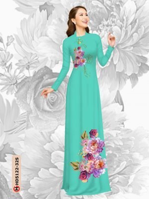 Vải áo dài hoa in 3D AD HD5122 18