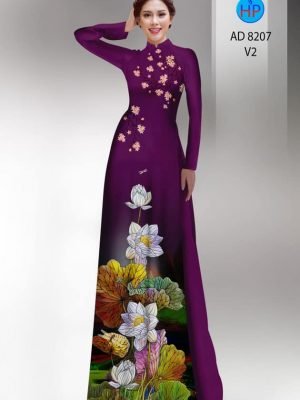 vai ao dai hoa sen dang ngoc dam tham 10087