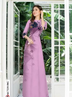 vai ao dai hoa van ton dang ngoc duoc chon nhieu 94795