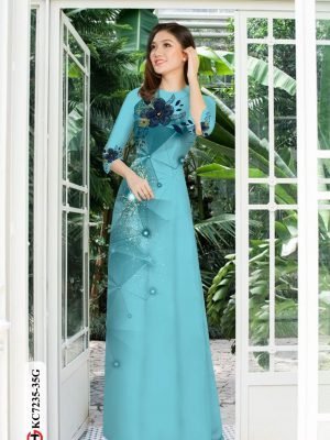 vai ao dai hoa van ton dang ngoc thanh lich 147178