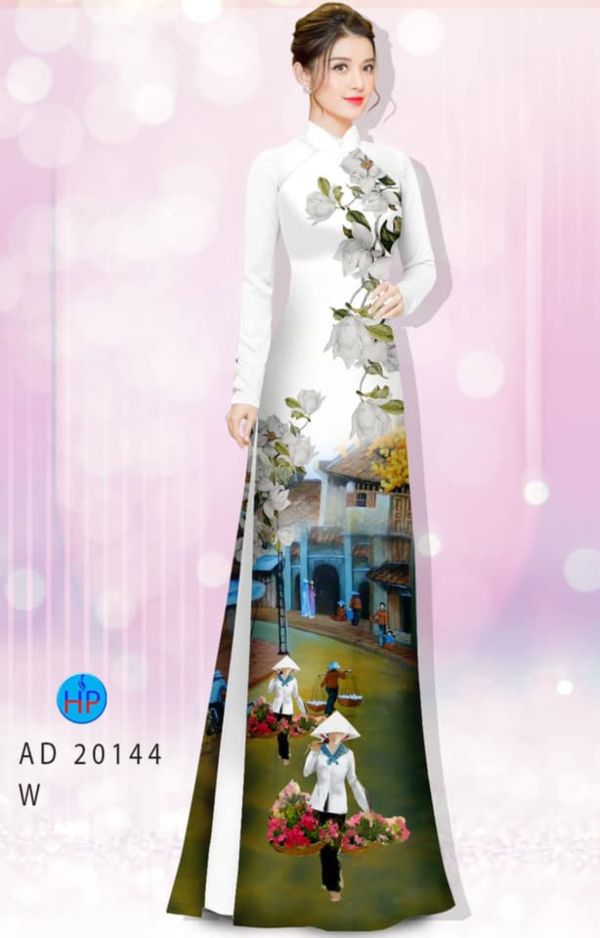 Vải áo dài hình phong cảnh AD 20144 44