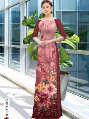 Vải áo dài hoa cẩm chướng AD HT7375 27
