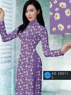 vai ao dai hoa deu co truyen long lanh 80545