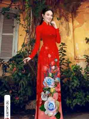 vai ao dai hoa hong co truyen dam tham 1457285