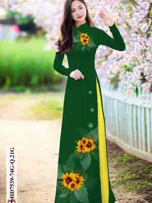 vai ao dai hoa huong duong re long lanh 145634