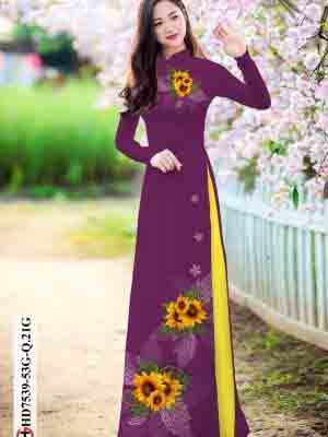 vai ao dai hoa huong duong ton dang ngoc dep 205633