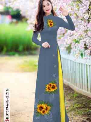 vai ao dai hoa huong duong truyen thong long lanh 65686