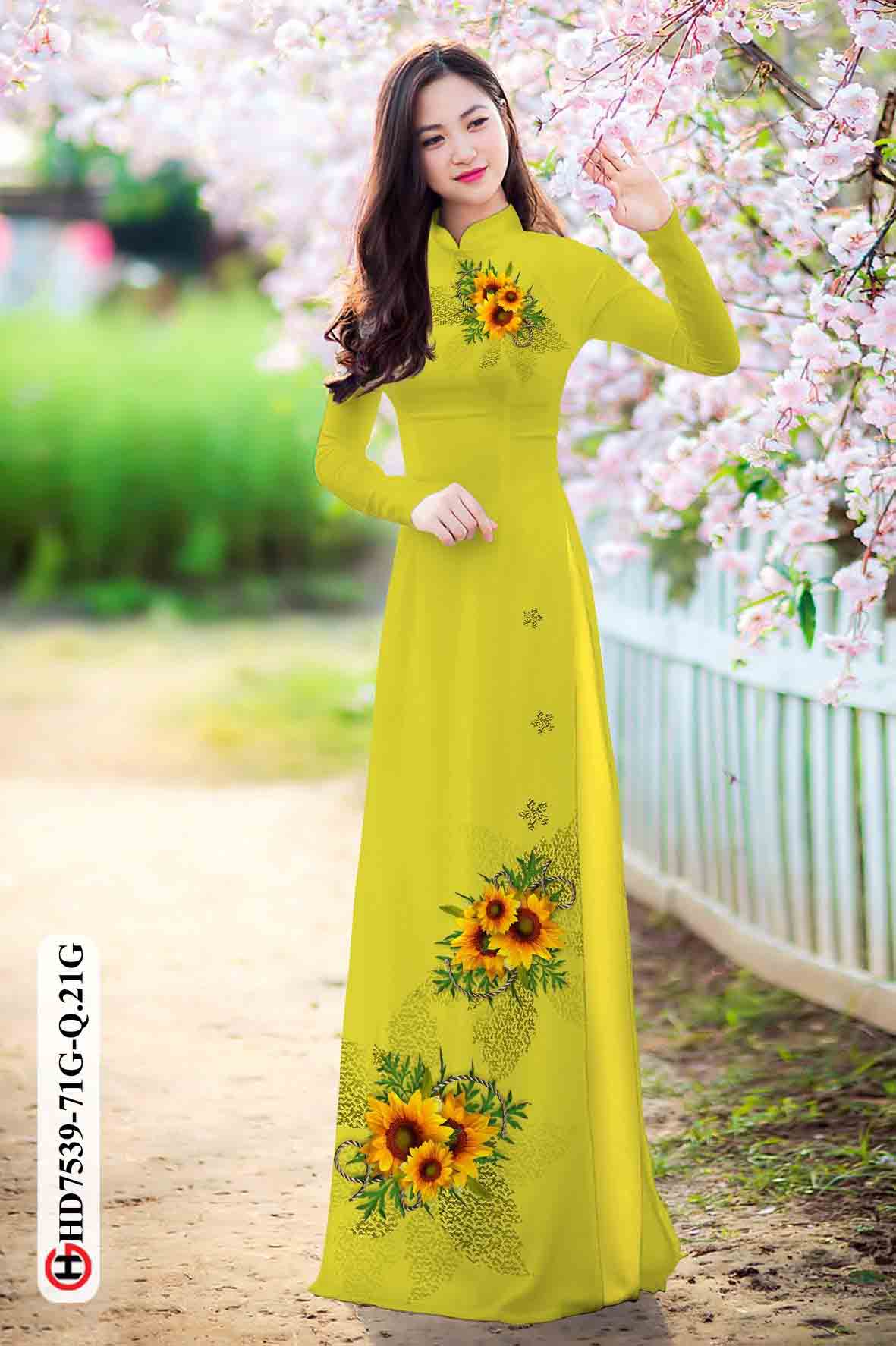 vai ao dai hoa huong duong vai ao dai my my rat dep 1956292